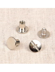 8 sets of Chicago screws 10 mm x 6 mm - Silver