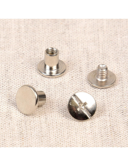 8 sets of Chicago screws 10 mm x 6 mm - Silver