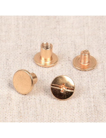 8 sets of Chicago screws 10 mm x 6 mm - Gold