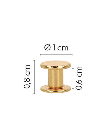 8 sets of Chicago screws 10 mm x 6 mm - Gold