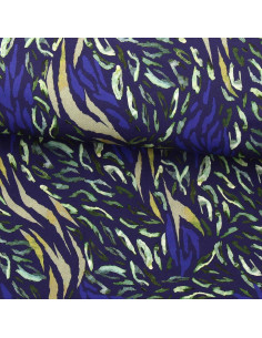 Fancy viscose fabric - Zaiba blue and green