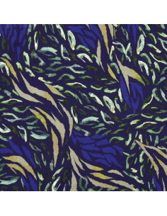 Fancy viscose fabric - Zaiba blue and green 2