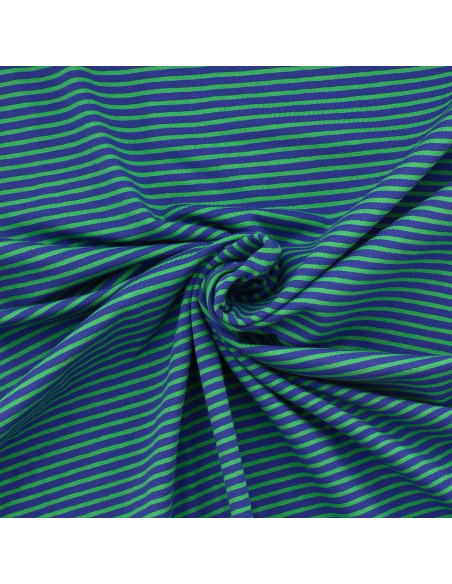 Striped marine jersey fabric - Blue and green