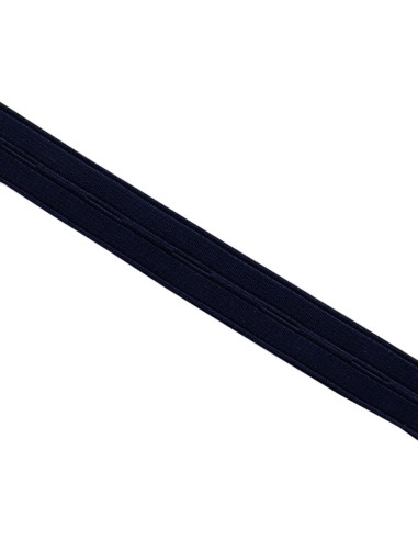 Nylon buttonhole elastic - Navy blue