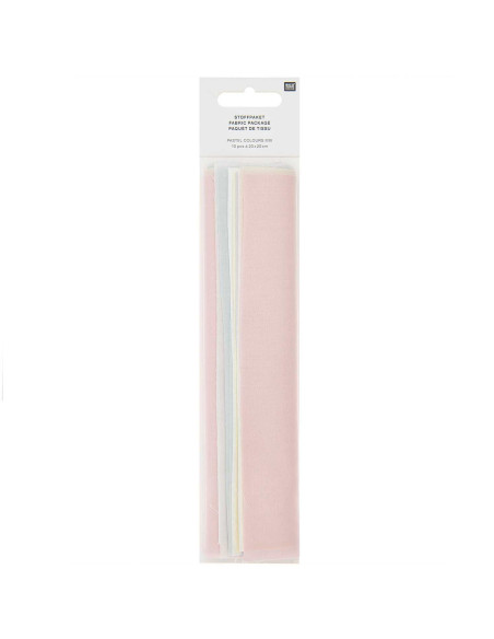 Set of 10 special embroidery fabric coupons - Pastel