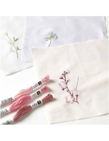 Set of 10 special embroidery fabric coupons - Pastel