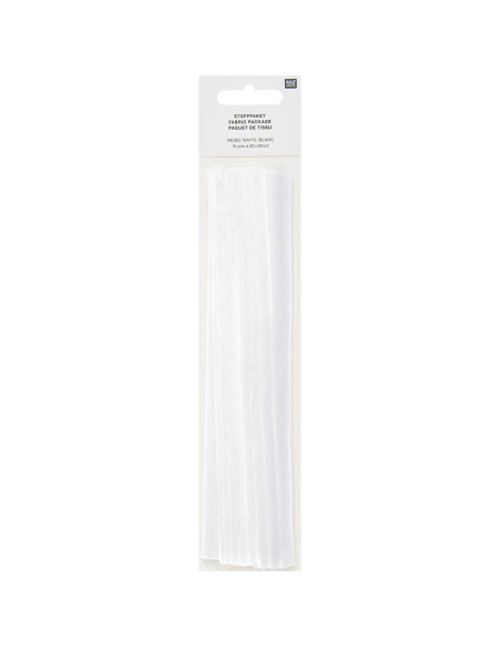Set of 10 special embroidery fabric coupons - White