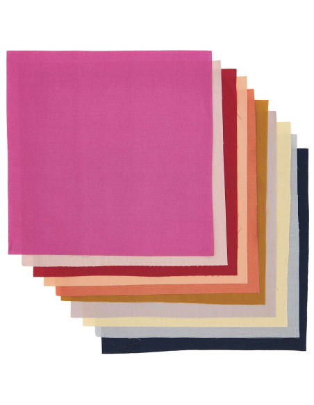 Set of 10 special embroidery fabric coupons - Earthy
