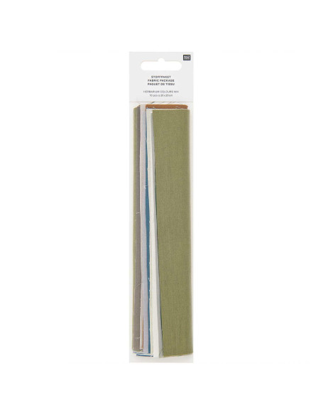 Set of 10 special embroidery fabric coupons - Herbarium