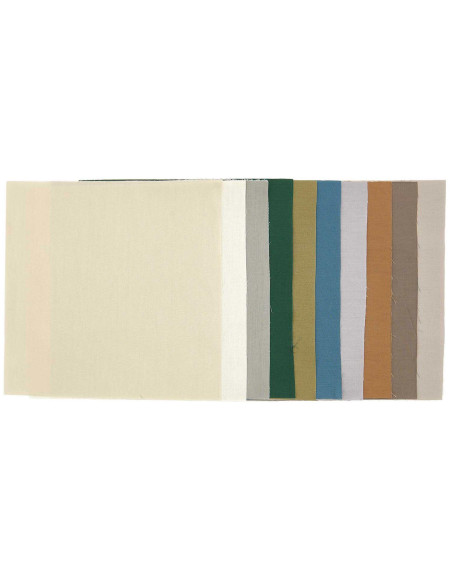 Set of 10 special embroidery fabric coupons - Herbarium