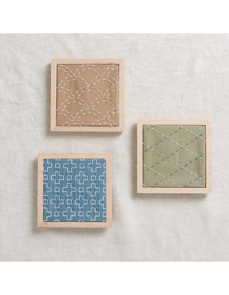 Set of 10 special embroidery fabric coupons - Herbarium