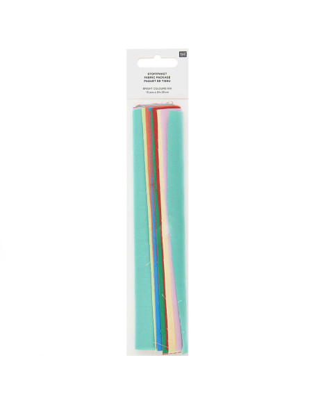 Set of 10 special embroidery fabric coupons - Bright