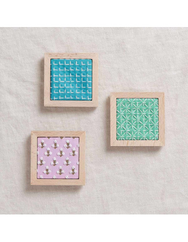 Set of 10 special embroidery fabric coupons - Bright