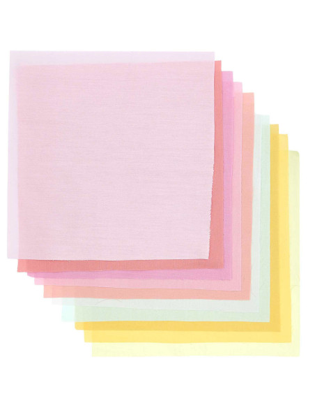 Set of 10 special embroidery fabric coupons - Sorbet Bubblegum
