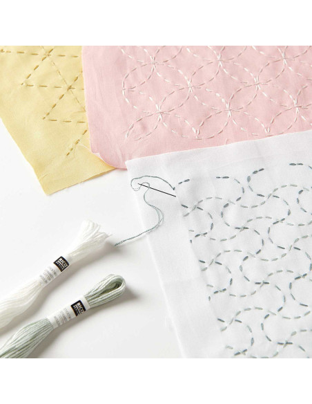 Set of 10 special embroidery fabric coupons - Sorbet Bubblegum