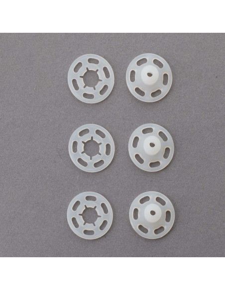 Transparent plastic snap buttons 10 mm
