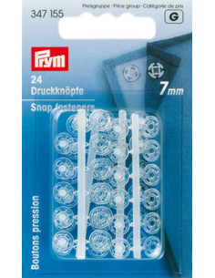 Transparent plastic snap buttons 7 mm