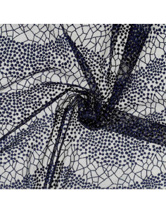 Mila lace fabric - Navy blue