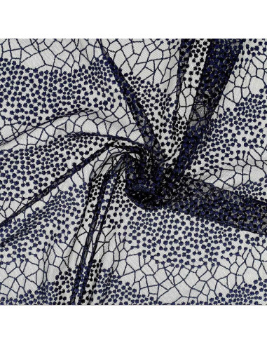 Mila lace fabric - Navy blue