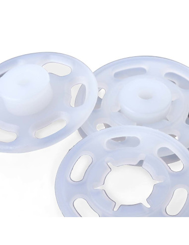 Transparent plastic snap buttons 7 mm