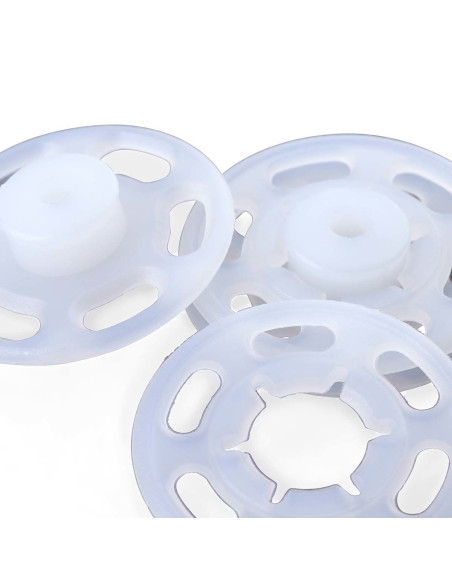 Transparent plastic snap buttons 7 mm