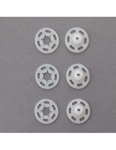 Transparent plastic snap buttons 7 mm