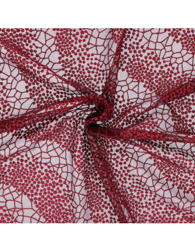Mila lace fabric - Bordeaux