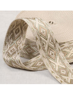 Ethnic strap - Beige and gold