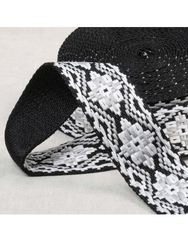 Ethnic strap - Black and white