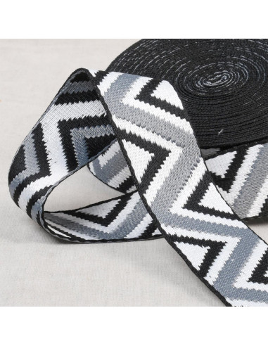 Ethnic strap - Black, white, and gray