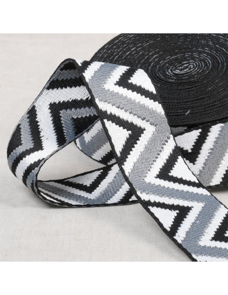 Ethnic strap - Black, white, and gray