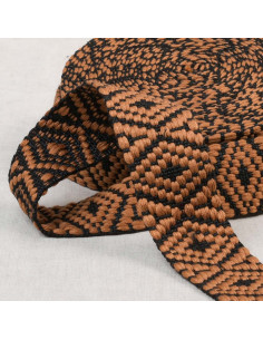 Ethnic strap - Black and brown diamond