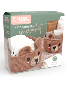 Crochet Kit 2 Baskets - Bear