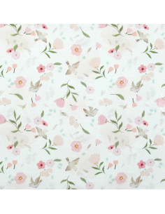 Cotton poplin fabric - Pretty white and pink 2