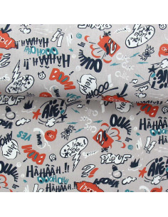 Cotton poplin fabric - Cool gray and blue