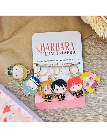Set of 6 stitch marker rings - Little Wizards