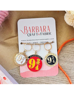 Set of 3 stitch markers - Platform 9 3/4