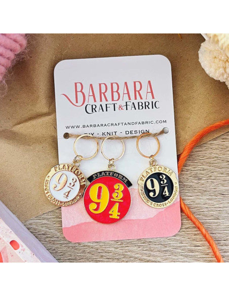 Set of 3 stitch markers - Platform 9 3/4