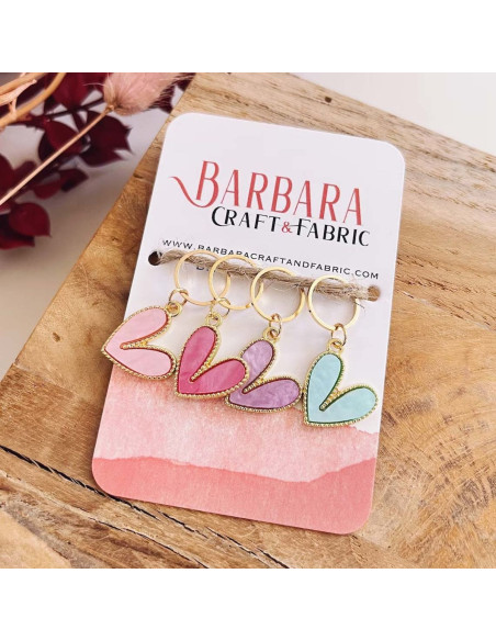 Set of 4 stitch markers - Pearlescent Hearts