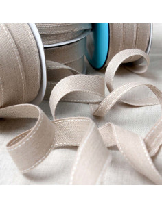 Topstitched linen trim