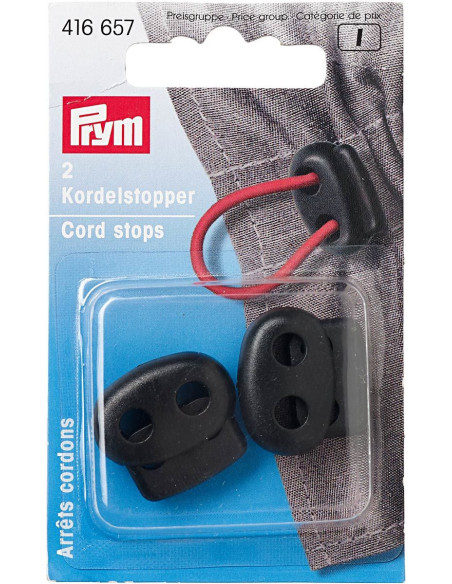 Plastic cord locks with 2 holes - Black
