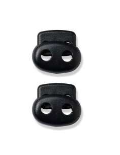 Plastic cord locks with 2 holes - Black 2