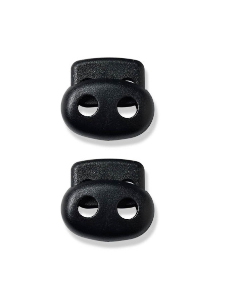 Plastic cord locks with 2 holes - Black