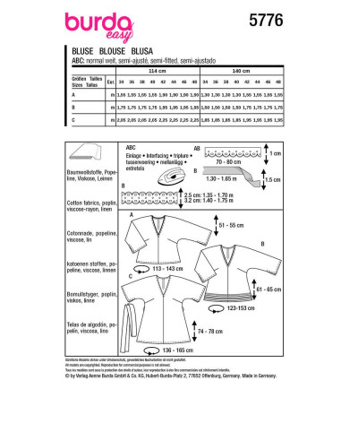 Blouse pattern - Burda 5776