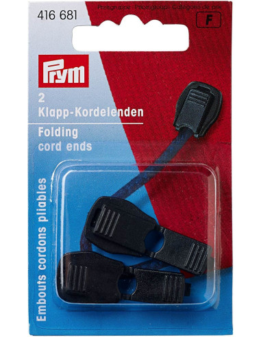 Set of 2 foldable cord ends - Black