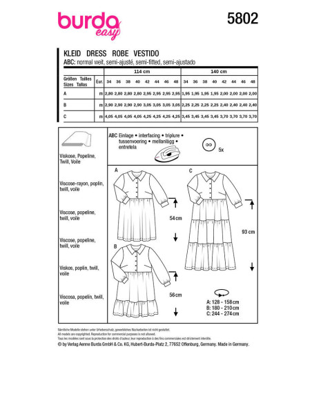 Dress pattern - Burda 5802