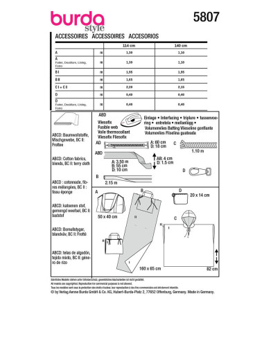 Accessory pattern - Burda 5807