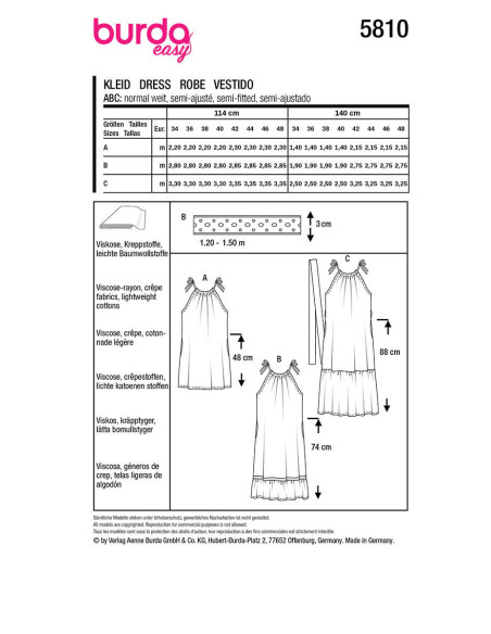 Dress pattern - Burda 5810