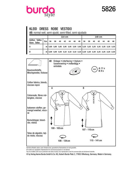 Dress pattern - Burda 5826