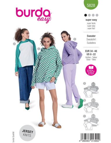 Sweatshirt pattern - Burda 5828